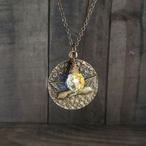 Swarovski cherub necklace handmade